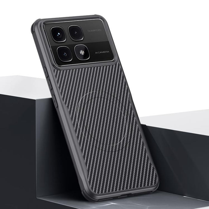 Funda para teléfono con textura de fibra de carbono estilo cuchilla y tacto magnético, For Redmi K90 Pro Max / Poco F8 Ultra 5G, For Redmi K90 / Poco F8 Pro 5G, For Redmi K80 Pro, For Redmi K80, For Redmi K70 Ultra, For Redmi K70