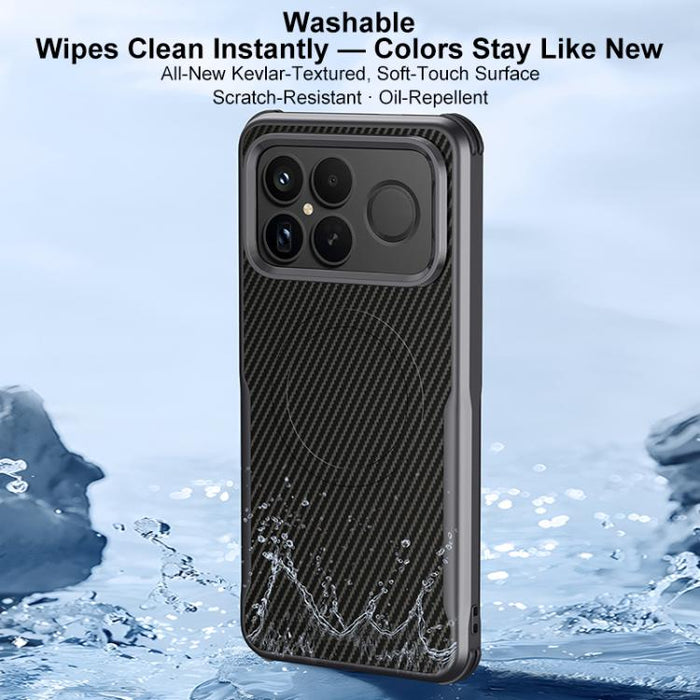 Funda para teléfono con textura de fibra de carbono estilo cuchilla y tacto magnético, For Redmi K90 Pro Max / Poco F8 Ultra 5G, For Redmi K90 / Poco F8 Pro 5G, For Redmi K80 Pro, For Redmi K80, For Redmi K70 Ultra, For Redmi K70