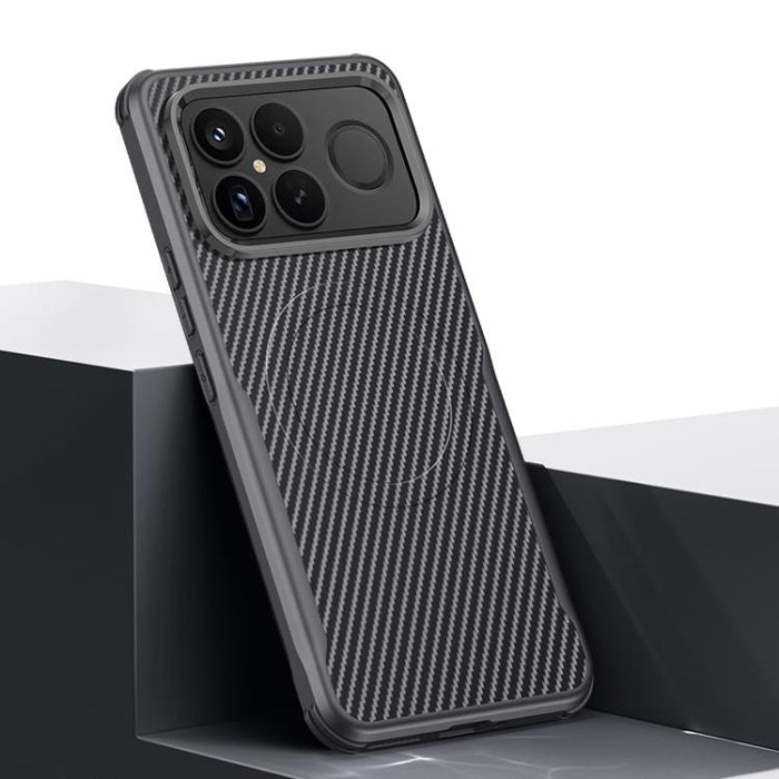 Funda para teléfono con textura de fibra de carbono estilo cuchilla y tacto magnético, For Redmi K90 Pro Max / Poco F8 Ultra 5G, For Redmi K90 / Poco F8 Pro 5G, For Redmi K80 Pro, For Redmi K80, For Redmi K70 Ultra, For Redmi K70