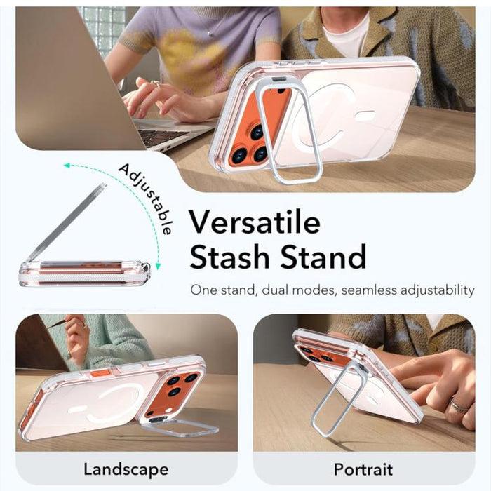 Funda magnética para teléfono con soporte y lente camaleón vibrante, For iPhone 17 Pro Max, For iPhone 17 Pro