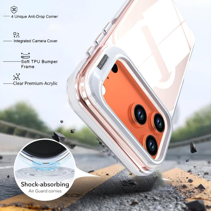 Funda magnética para teléfono con soporte y lente camaleón vibrante, For iPhone 17 Pro Max, For iPhone 17 Pro