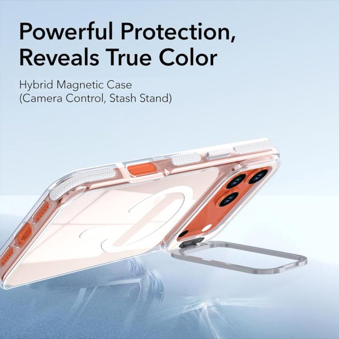 Funda magnética para teléfono con soporte y lente camaleón vibrante, For iPhone 17 Pro Max, For iPhone 17 Pro