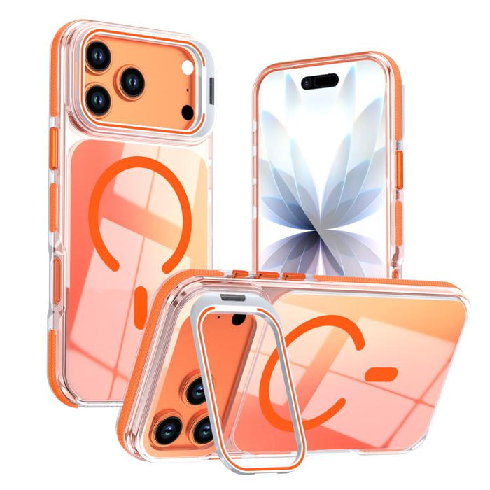 Funda magnética para teléfono con soporte y lente camaleón vibrante, For iPhone 17 Pro Max, For iPhone 17 Pro