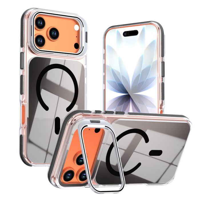 Funda magnética para teléfono con soporte y lente camaleón vibrante, For iPhone 17 Pro Max, For iPhone 17 Pro