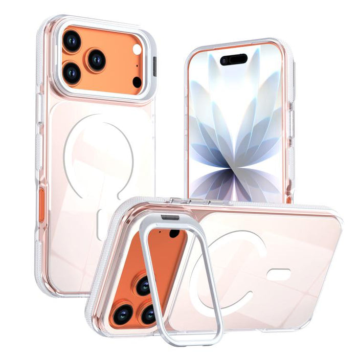 Funda magnética para teléfono con soporte y lente camaleón vibrante, For iPhone 17 Pro Max, For iPhone 17 Pro