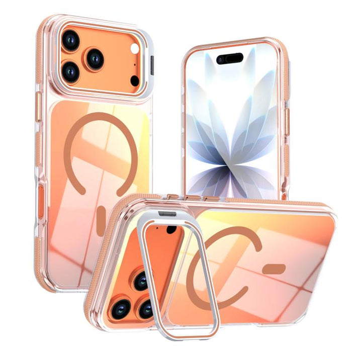 Funda magnética para teléfono con soporte y lente camaleón vibrante, For iPhone 17 Pro Max, For iPhone 17 Pro