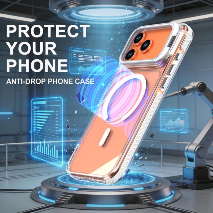 Funda magnética para teléfono con soporte y lente transparente vibrante, For iPhone 17 Pro Max, For iPhone 17 Pro