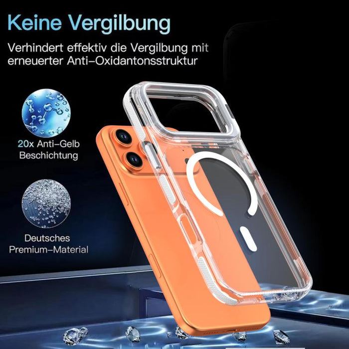 Funda magnética para teléfono con soporte y lente transparente vibrante, For iPhone 17 Pro Max, For iPhone 17 Pro