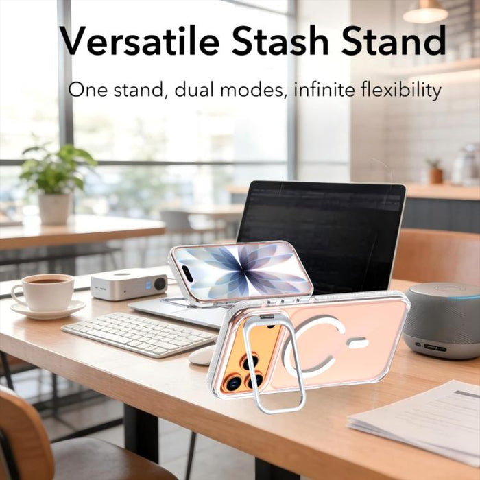 Funda magnética para teléfono con soporte y lente transparente vibrante, For iPhone 17 Pro Max, For iPhone 17 Pro