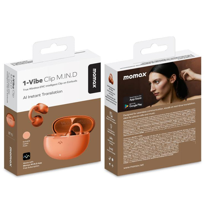 Auriculares inalámbricos MOMAX Vibe Clip M.IN.D BT15 con cancelación de ruido y Bluetooth 6.0