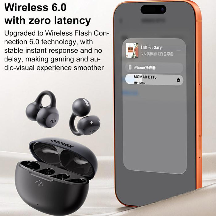 Auriculares inalámbricos MOMAX Vibe Clip M.IN.D BT15 con cancelación de ruido y Bluetooth 6.0