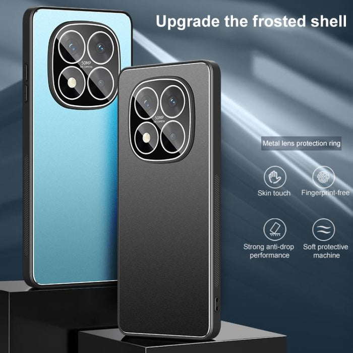 Funda para teléfono Golden Shield Metal con película esmerilada para lentes, For Redmi Note 15 Pro+ 5G Global 163.3mm, For Redmi Turbo 4 Pro, For Redmi Turbo 4 / Poco X7 Pro