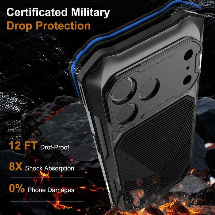 Funda para teléfono con construcción de armadura metálica y clasificación de impermeabilidad IP65., For iPhone 17 Pro Max, For iPhone 17 Pro, For iPhone 17, For iPhone Air