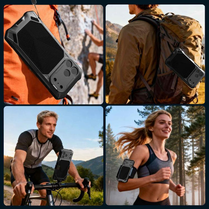 Funda para teléfono con construcción de armadura metálica y clasificación de impermeabilidad IP65., For iPhone 17 Pro Max, For iPhone 17 Pro, For iPhone 17, For iPhone Air