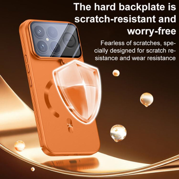 Funda para teléfono con soporte magnético invisible en forma de U de color sólido Ice Crystal y acabado mate., For Redmi K90 Pro Max