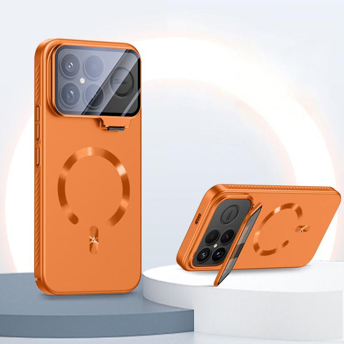 Funda para teléfono con soporte magnético invisible en forma de U de color sólido Ice Crystal y acabado mate., For Redmi K90 Pro Max