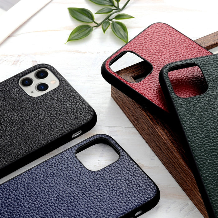 Estuche protector plegable de cuero genuino con textura de Litchi