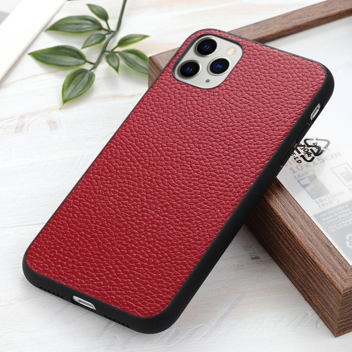 Estuche protector plegable de cuero genuino con textura de Litchi