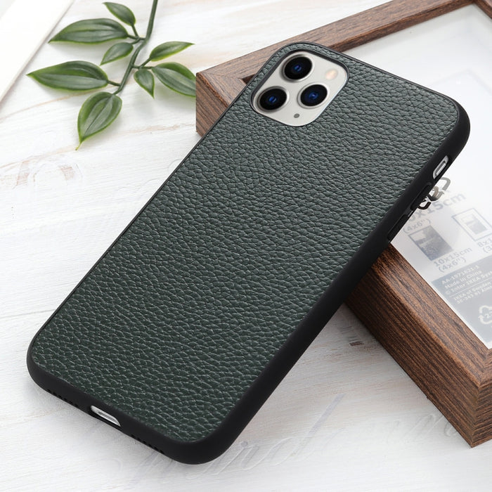 Estuche protector plegable de cuero genuino con textura de Litchi