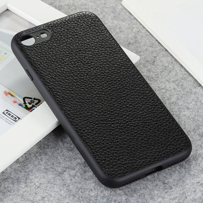 Estuche protector plegable de cuero genuino con textura de Litchi