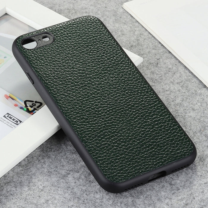 Estuche protector plegable de cuero genuino con textura de Litchi