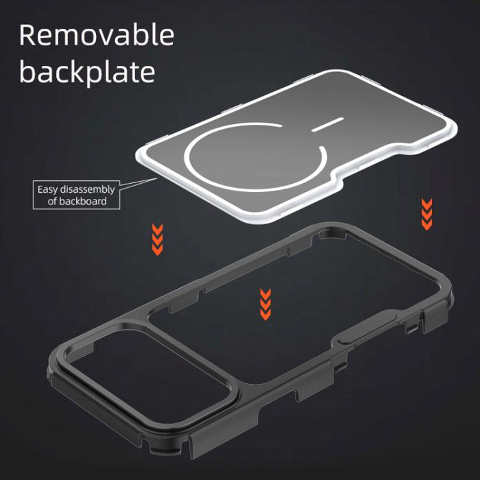 Funda para teléfono magnética a prueba de golpes con panel trasero desmontable y marco de aleación de aluminio., For iPhone 17 Pro Max, For iPhone 17 Pro