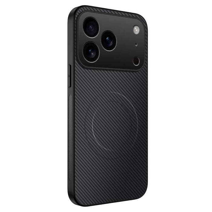 Funda para teléfono híbrida de PC y TPU con textura de fibra de carbono magnética de la serie WANLONFENG TQ, For iPhone 17e / 16e, For iPhone 17 Pro Max, For iPhone 17 Pro, For iPhone 17, For iPhone Air, For iPhone 16 Pro Max, For iPhone 16 Pro        ...