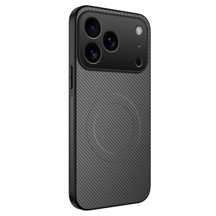 Funda para teléfono híbrida de PC y TPU con textura de fibra de carbono magnética de la serie WANLONFENG TQ, For iPhone 17e / 16e, For iPhone 17 Pro Max, For iPhone 17 Pro, For iPhone 17, For iPhone Air, For iPhone 16 Pro Max, For iPhone 16 Pro        ...