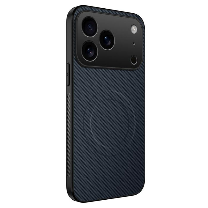 Funda para teléfono híbrida de PC y TPU con textura de fibra de carbono magnética de la serie WANLONFENG TQ, For iPhone 17e / 16e, For iPhone 17 Pro Max, For iPhone 17 Pro, For iPhone 17, For iPhone Air, For iPhone 16 Pro Max, For iPhone 16 Pro        ...
