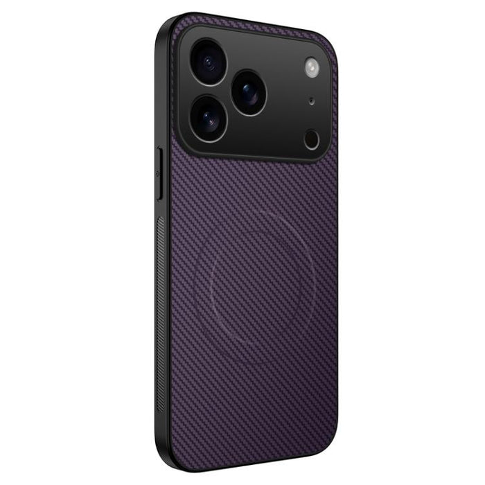 Funda para teléfono híbrida de PC y TPU con textura de fibra de carbono magnética de la serie WANLONFENG TQ, For iPhone 17e / 16e, For iPhone 17 Pro Max, For iPhone 17 Pro, For iPhone 17, For iPhone Air, For iPhone 16 Pro Max, For iPhone 16 Pro        ...