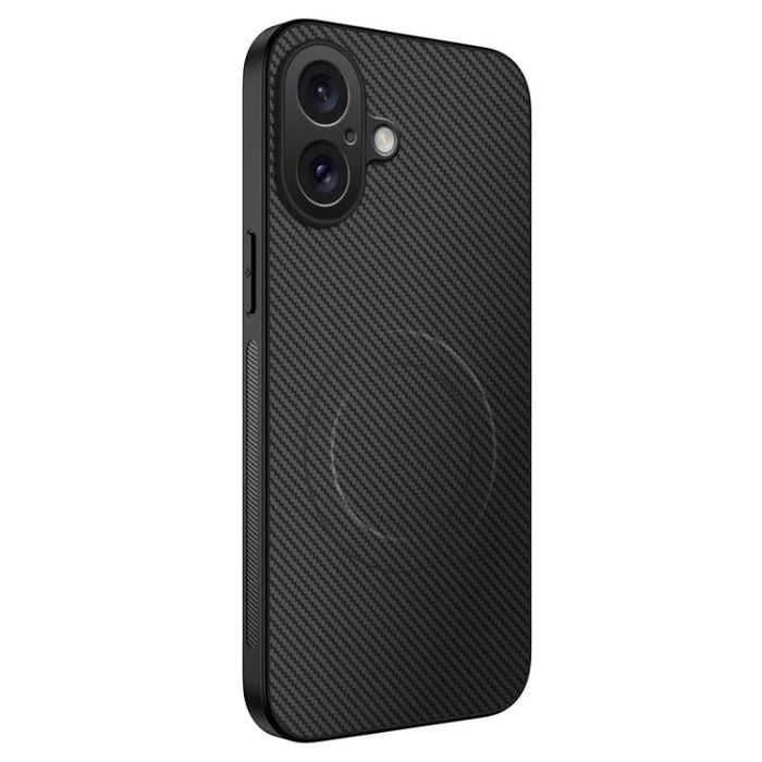 Funda para teléfono híbrida de PC y TPU con textura de fibra de carbono magnética de la serie WANLONFENG TQ, For iPhone 17e / 16e, For iPhone 17 Pro Max, For iPhone 17 Pro, For iPhone 17, For iPhone Air, For iPhone 16 Pro Max, For iPhone 16 Pro        ...