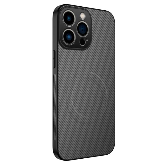 Funda para teléfono híbrida de PC y TPU con textura de fibra de carbono magnética de la serie WANLONFENG TQ, For iPhone 17e / 16e, For iPhone 17 Pro Max, For iPhone 17 Pro, For iPhone 17, For iPhone Air, For iPhone 16 Pro Max, For iPhone 16 Pro        ...