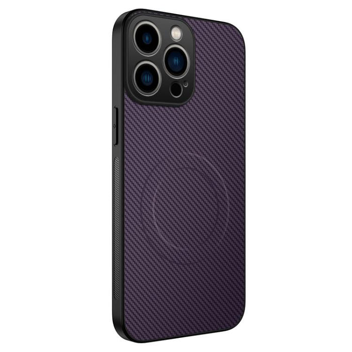 Funda para teléfono híbrida de PC y TPU con textura de fibra de carbono magnética de la serie WANLONFENG TQ, For iPhone 17e / 16e, For iPhone 17 Pro Max, For iPhone 17 Pro, For iPhone 17, For iPhone Air, For iPhone 16 Pro Max, For iPhone 16 Pro        ...