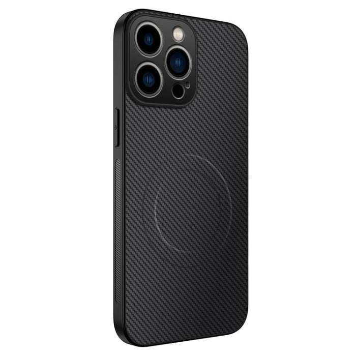 Funda para teléfono híbrida de PC y TPU con textura de fibra de carbono magnética de la serie WANLONFENG TQ, For iPhone 17e / 16e, For iPhone 17 Pro Max, For iPhone 17 Pro, For iPhone 17, For iPhone Air, For iPhone 16 Pro Max, For iPhone 16 Pro        ...
