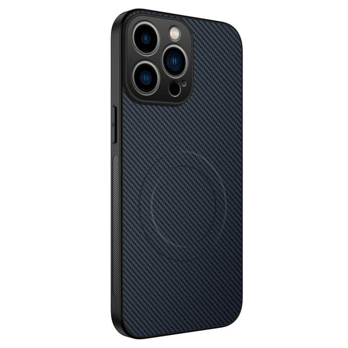 Funda para teléfono híbrida de PC y TPU con textura de fibra de carbono magnética de la serie WANLONFENG TQ, For iPhone 17e / 16e, For iPhone 17 Pro Max, For iPhone 17 Pro, For iPhone 17, For iPhone Air, For iPhone 16 Pro Max, For iPhone 16 Pro        ...