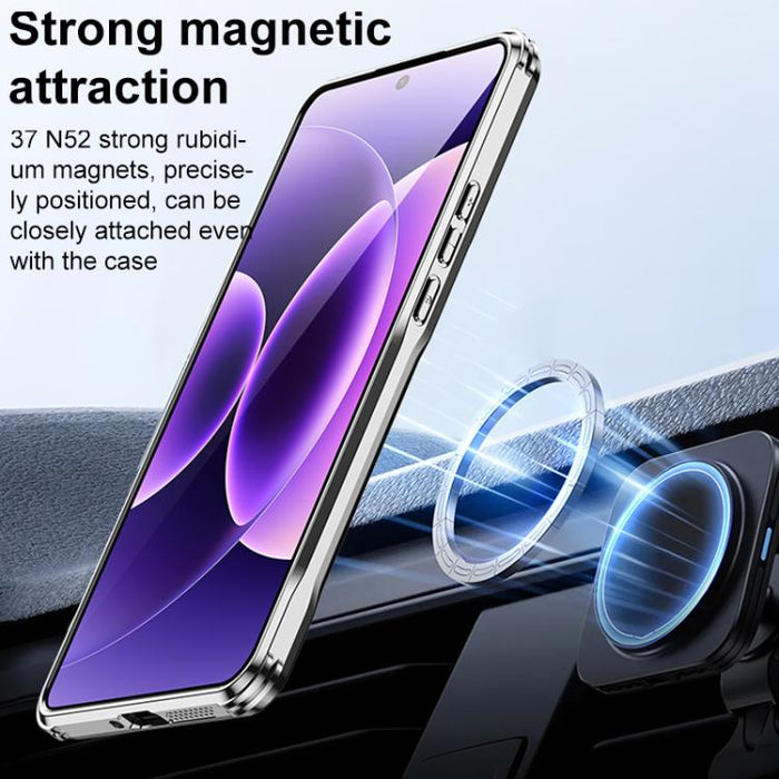 Funda magnética para teléfono con soporte para lente galvanizado y textura de fibra de carbono, For Xiaomi 17 Pro Max, For Xiaomi 17 Pro, For Xiaomi 15 Ultra, For Xiaomi 15 Pro, For Xiaomi 15