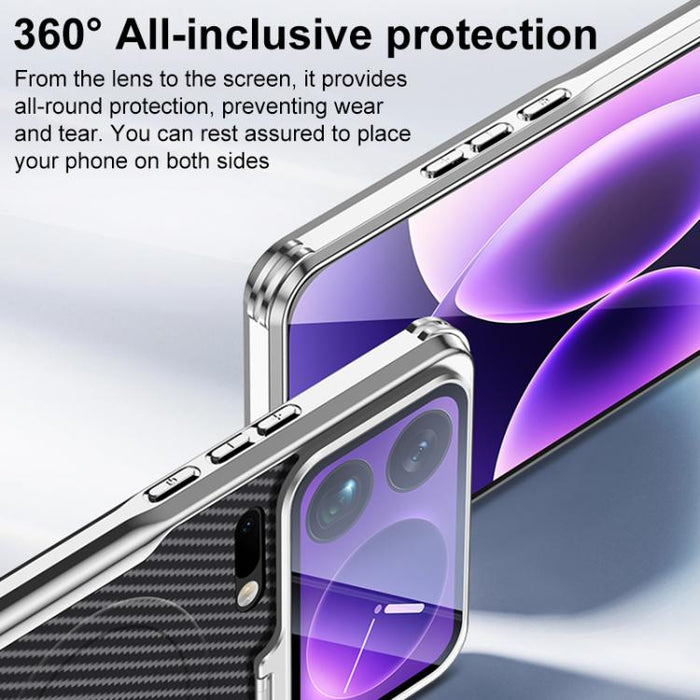 Funda magnética para teléfono con soporte para lente galvanizado y textura de fibra de carbono, For Xiaomi 17 Pro Max, For Xiaomi 17 Pro, For Xiaomi 15 Ultra, For Xiaomi 15 Pro, For Xiaomi 15