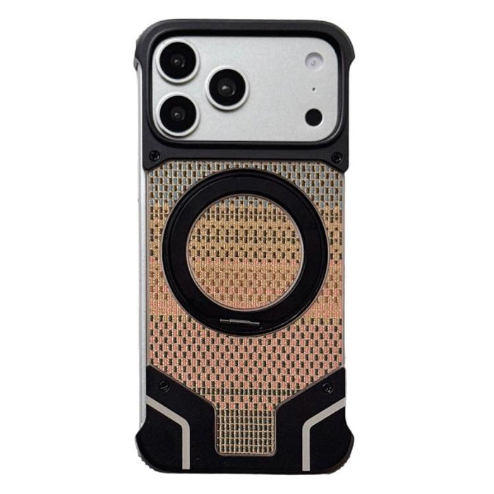Funda para teléfono con soporte magnético sin marco y tejido de hilo, For iPhone 17 Pro Max, For iPhone 17 Pro