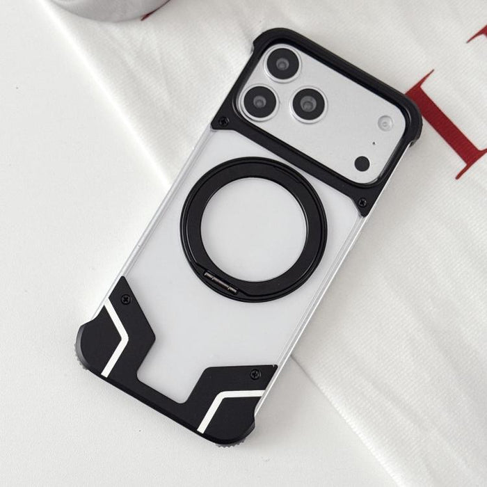Funda para teléfono con soporte magnético sin marco y transparente para PC, For iPhone 17 Pro Max, For iPhone 17 Pro