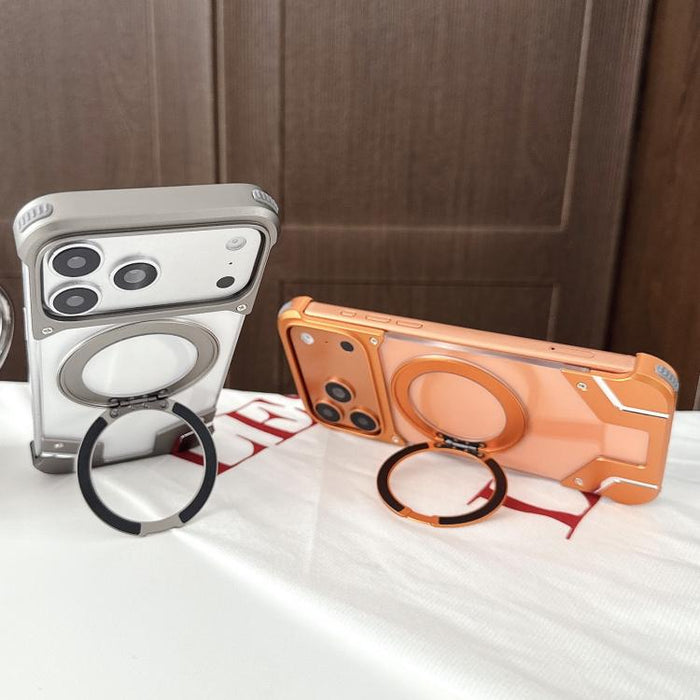 Funda para teléfono con soporte magnético sin marco y transparente para PC, For iPhone 17 Pro Max, For iPhone 17 Pro