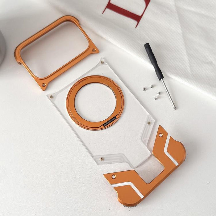 Funda para teléfono con soporte magnético sin marco y transparente para PC, For iPhone 17 Pro Max, For iPhone 17 Pro