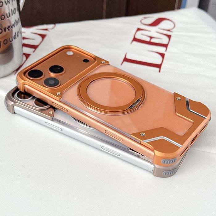 Funda para teléfono con soporte magnético sin marco y transparente para PC, For iPhone 17 Pro Max, For iPhone 17 Pro