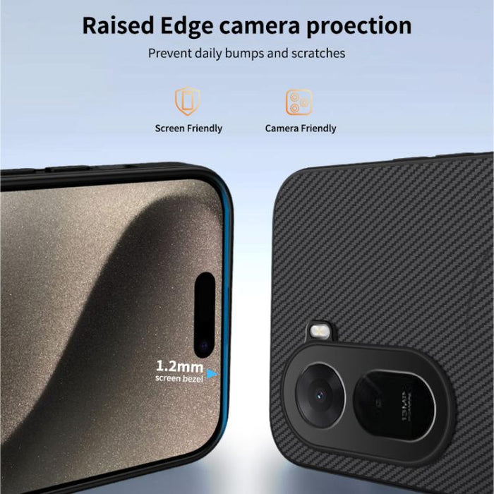 Funda magnética para teléfono WANLONFENG Serie TQ1 con textura de fibra de carbono y 2 protectores de pantalla., For Redmi A7 Pro 171mm / Poco C85x 5G, For Redmi 15a 5G, For Redmi Turbo 5 Max / Poco X8 Pro Max 5G, For Redmi Turbo 5 5G / Poco X8 Pro 5G ...