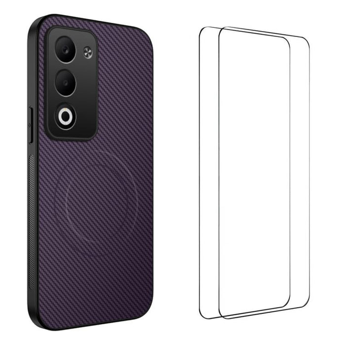 Funda magnética para teléfono WANLONFENG Serie TQ1 con textura de fibra de carbono y 2 protectores de pantalla., For Redmi A7 Pro 171mm / Poco C85x 5G, For Redmi 15a 5G, For Redmi Turbo 5 Max / Poco X8 Pro Max 5G, For Redmi Turbo 5 5G / Poco X8 Pro 5G ...