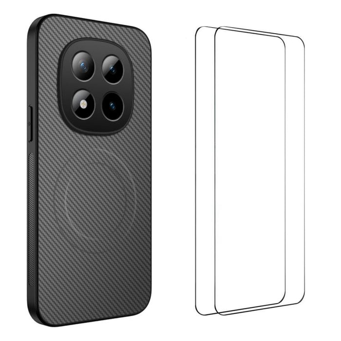 Funda magnética para teléfono WANLONFENG Serie TQ1 con textura de fibra de carbono y 2 protectores de pantalla., For Redmi A7 Pro 171mm / Poco C85x 5G, For Redmi 15a 5G, For Redmi Turbo 5 Max / Poco X8 Pro Max 5G, For Redmi Turbo 5 5G / Poco X8 Pro 5G ...