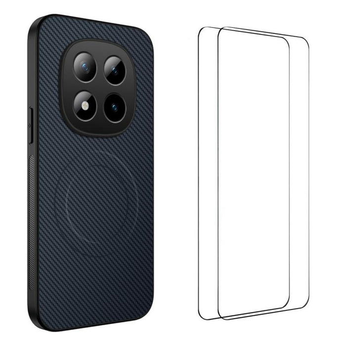 Funda magnética para teléfono WANLONFENG Serie TQ1 con textura de fibra de carbono y 2 protectores de pantalla., For Redmi A7 Pro 171mm / Poco C85x 5G, For Redmi 15a 5G, For Redmi Turbo 5 Max / Poco X8 Pro Max 5G, For Redmi Turbo 5 5G / Poco X8 Pro 5G ...