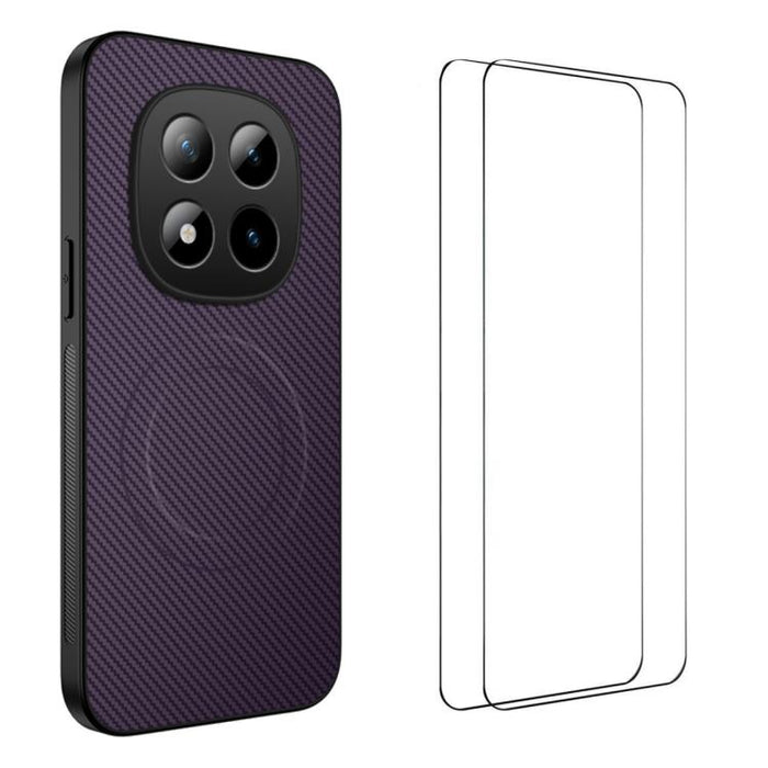 Funda magnética para teléfono WANLONFENG Serie TQ1 con textura de fibra de carbono y 2 protectores de pantalla., For Redmi A7 Pro 171mm / Poco C85x 5G, For Redmi 15a 5G, For Redmi Turbo 5 Max / Poco X8 Pro Max 5G, For Redmi Turbo 5 5G / Poco X8 Pro 5G ...