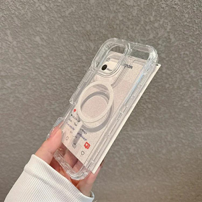 Funda magnética desmontable 3 en 1 con purpurina para teléfono, For iPhone 11