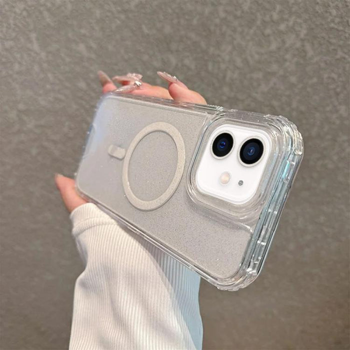 Funda magnética desmontable 3 en 1 con purpurina para teléfono, For iPhone 11