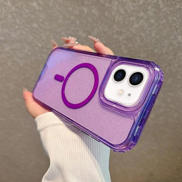 Funda magnética desmontable 3 en 1 con purpurina para teléfono, For iPhone 11